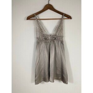 Victoria’s Secret Satin & Lace Babydoll Slip with Thong – Size Small